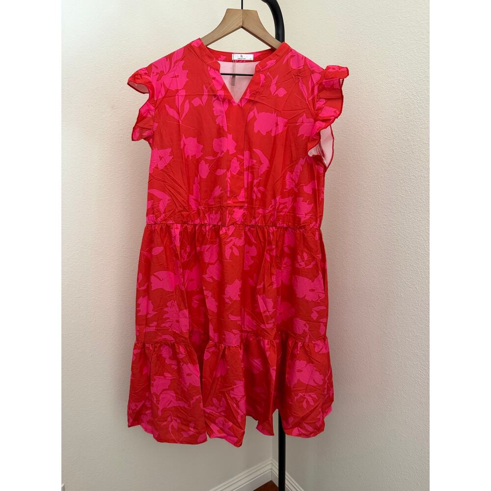 New pink floral sundress size XL - Picture 3 of 6